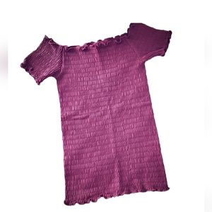 ❤ Free People Moulin Smocked Off-The-Shoulder Top